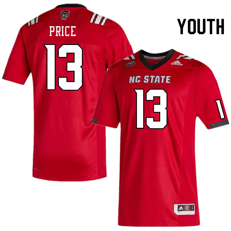 Youth #13 Travali Price North Carolina State Wolfpacks College Football Jerseys Stitched-Red